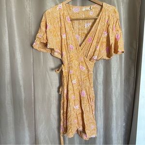 Beach gold wrap dress